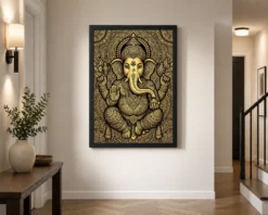 Ganesha Zentangle Black Gold Intricate Luxury Poster Art Photo Frame 14 ganesha zentangle black gold intricate luxury poster art 23 black 2