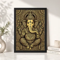 Ganesha Zentangle Black Gold Intricate Luxury Poster Art Photo Frame 13 ganesha zentangle black gold intricate luxury poster art 23 black 4