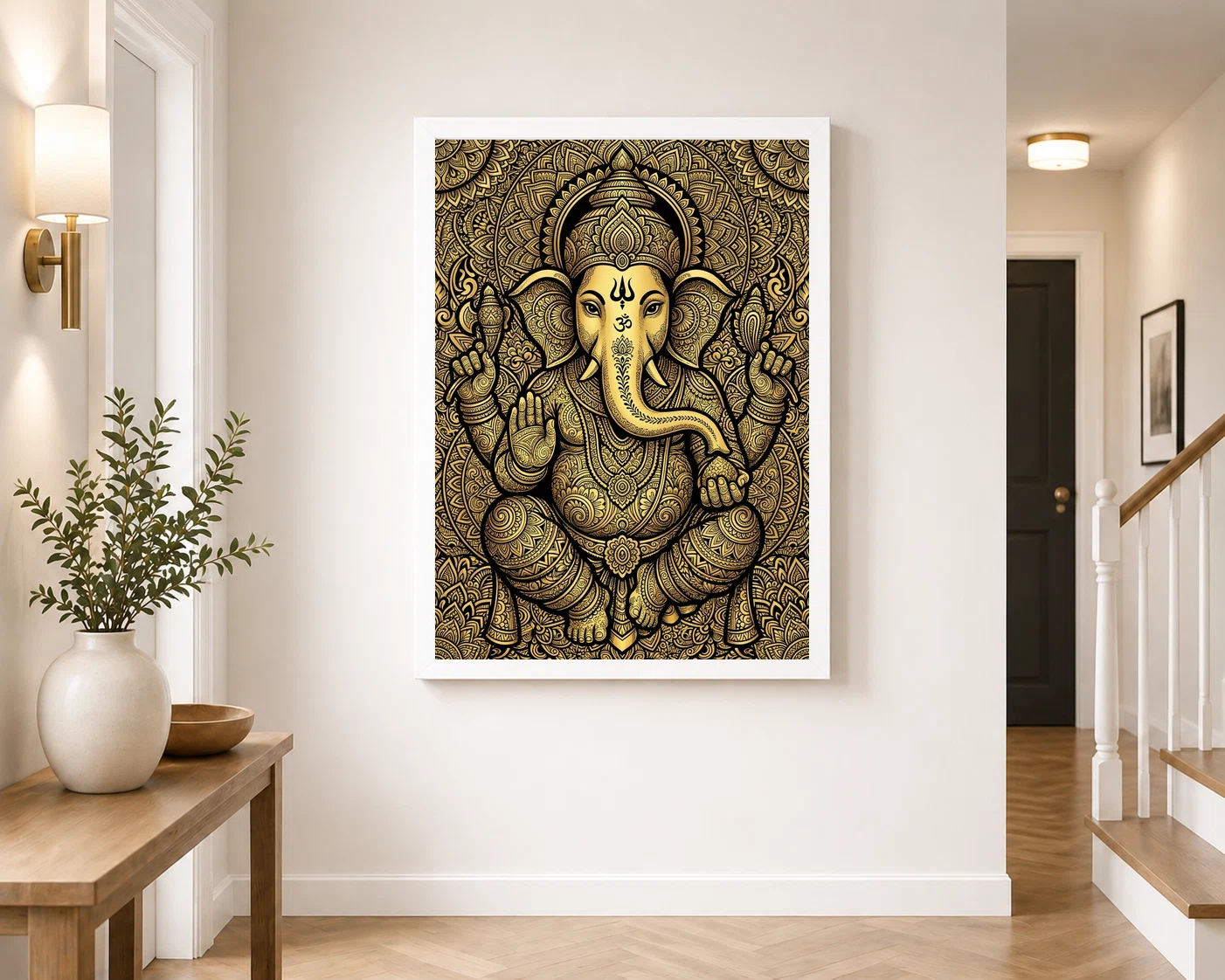 Ganesha Zentangle Black Gold Intricate Luxury Poster Art Photo Frame 4 Ganesha Zentangle Black Gold Intricate Luxury Poster Art Photo Frame - Image 4
