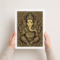 Ganesha Zentangle Black Gold Intricate Luxury Poster Art Photo Frame 12 ganesha zentangle black gold intricate luxury poster art 23 white 3