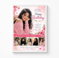 Girlfriend Birthday Photo Frame Floral Romantic Personalised Gift 6 girlfriend birthday photo frame floral romantic personalised gift white main