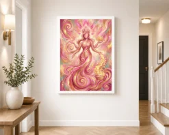 goddess lakshmi abstract gold pink contemporary spiritual art 13 white 2