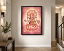 Goddess Lakshmi Geometric Mandala Gold Pink Sacred Art Photo Frame 14 goddess lakshmi geometric mandala gold pink sacred art 07 black 2