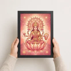 Goddess Lakshmi Geometric Mandala Gold Pink Sacred Art Photo Frame 15 goddess lakshmi geometric mandala gold pink sacred art 07 black 3