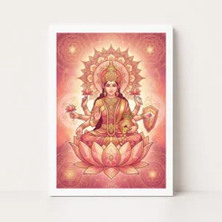 Goddess Lakshmi Geometric Mandala Gold Pink Sacred Art Photo Frame 10 goddess lakshmi geometric mandala gold pink sacred art 07 white main
