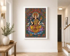 goddess lakshmi madhubani folk art bihar vibrant painting 11 white 2