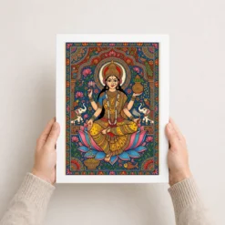 goddess lakshmi madhubani folk art bihar vibrant painting 11 white 3