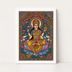 goddess lakshmi madhubani folk art bihar vibrant painting 11 white main