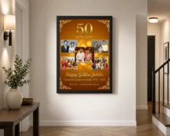 Alternative view of Golden 50th Anniversary Milestone Jubilee Celebration Photo Frame