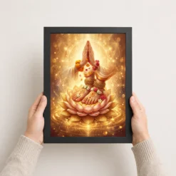 guru mantra lotus feet sacred teacher golden devotional art 15 black 3