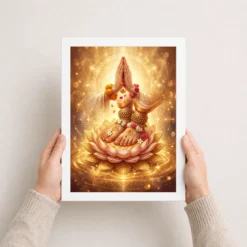 guru mantra lotus feet sacred teacher golden devotional art 15 white 3