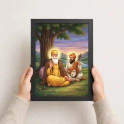 guru nanak bhai mardana rebab devotional music spiritual art 02 black 3