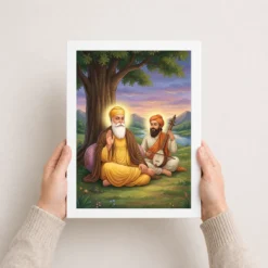 guru nanak bhai mardana rebab devotional music spiritual art 02 white 3