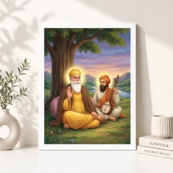 guru nanak bhai mardana rebab devotional music spiritual art 02 white 4