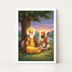 guru nanak bhai mardana rebab devotional music spiritual art 02 white main