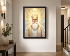 guru nanak divine light waheguru om spiritual aura art 09 black 2