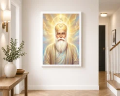 guru nanak divine light waheguru om spiritual aura art 09 white 2