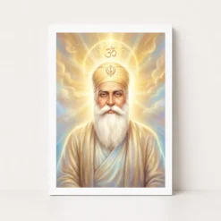 guru nanak divine light waheguru om spiritual aura art 09 white main