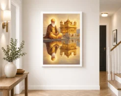 guru nanak golden temple amritsar divine reflection art 03 white 2