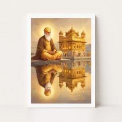 guru nanak golden temple amritsar divine reflection art 03 white main