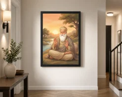 guru nanak sunrise blessing orange peaceful divine art 04 black 2