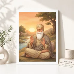 guru nanak sunrise blessing orange peaceful divine art 04 white 4