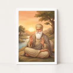 guru nanak sunrise blessing orange peaceful divine art 04 white main