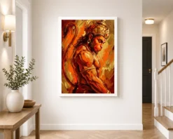 hanuman abstract orange gold contemporary expressive art 20 white 2