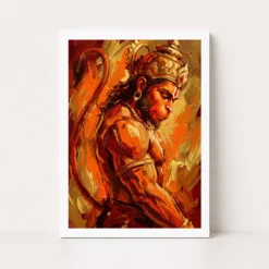 hanuman abstract orange gold contemporary expressive art 20 white main