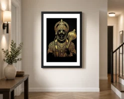hanuman black gold luxury mandala premium wall art 15 black 2