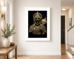 hanuman black gold luxury mandala premium wall art 15 white 2