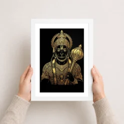 hanuman black gold luxury mandala premium wall art 15 white 3