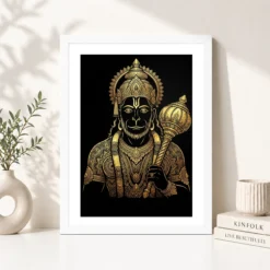 hanuman black gold luxury mandala premium wall art 15 white 4