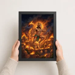 hanuman burning lanka fire night ramayana epic art 09 black 3