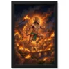hanuman burning lanka fire night ramayana epic art 09 black main