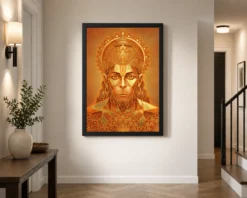 hanuman geometric mandala orange gold sacred geometry art 08 black 2