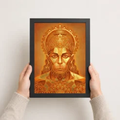 hanuman geometric mandala orange gold sacred geometry art 08 black 3