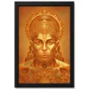 hanuman geometric mandala orange gold sacred geometry art 08 black main