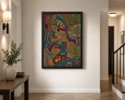 hanuman gond tribal art colorful madhya pradesh art 23 black 2