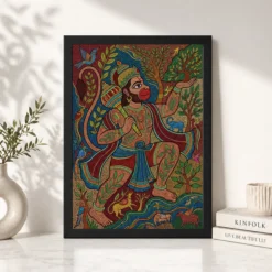 hanuman gond tribal art colorful madhya pradesh art 23 black 4