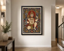hanuman kalamkari peacock floral andhra traditional art 13 black 2