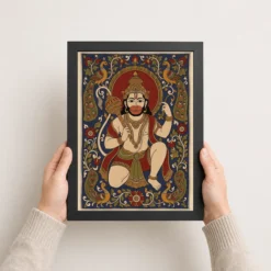 hanuman kalamkari peacock floral andhra traditional art 13 black 3