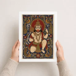 hanuman kalamkari peacock floral andhra traditional art 13 white 3
