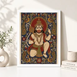 hanuman kalamkari peacock floral andhra traditional art 13 white 4
