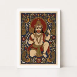 hanuman kalamkari peacock floral andhra traditional art 13 white main