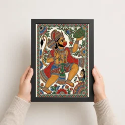 hanuman madhubani folk art bihar traditional painting 06 black 3