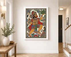 hanuman madhubani folk art bihar traditional painting 06 white 2