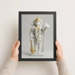 hanuman marble sculpture white gold classical divine art 24 black 3