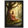 hanuman meditating ram naam forest golden spiritual art 11 black main