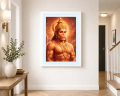 hanuman portrait realistic digital orange glow divine art 10 white 2
